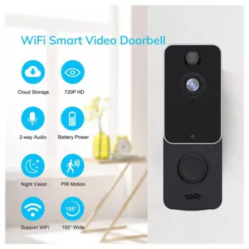 Беспроводной домофон 720P с широкоугольным аккумулятором, Wi-Fi, дверной звонок с обнаружением движения, низкое качество, видеодомофон