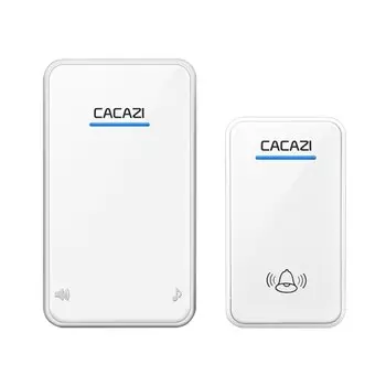 Беспроводной дверной звонок CACAZI DC с батарейным питанием 300 м Диапазон 48 колокольчиков 6 громкость светодиодный светильник 23A12V аккумулятор Домашний Беспроводной Дверной Звонок