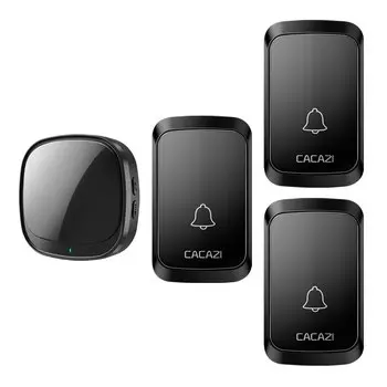 Беспроводной дверной звонок CACAZI USB 60 мелодии 1-3 приемника