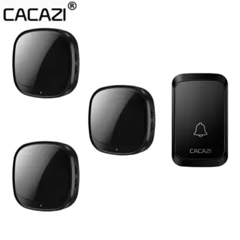 Беспроводной дверной звонок CACAZI, USB, диапазон 300 м, умный водонепроницаемый дверной звонок, 60 звонков, 1, 2 кнопки, 1, 2, 3 приемника, новинка 2021