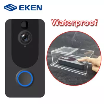 Беспроводной дверной звонок EKEN V7 с камерой 1080P, Wi-Fi, умный дверной звонок, домофон с дополнительной водонепроницаемой крышкой, облачное хранилище