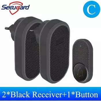 Беспроводной дверной звонок SECUGARD черный 32 мелодии