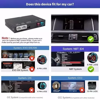 Беспроводной интеллектуальный декодер Apple CarPlay Android Auto для BMW 1, 2, 3, 4, 5, 6, 7 серии X3 X4 X5 X6 MINI NBT CIC System AirPlay