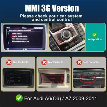 Беспроводной интерфейс CarPlay Android Auto для Audi A6 A7 2009-2011, с функциями навигации CarPlay Mirror Link AirPlay