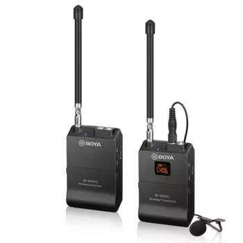 Беспроводной микрофон BOYA BY-WFM12 VHF, петличный микрофон с лацканом для смартфонов iPhone 8, 7 plus, DSLR, камер, видеозаписи в реальном времени