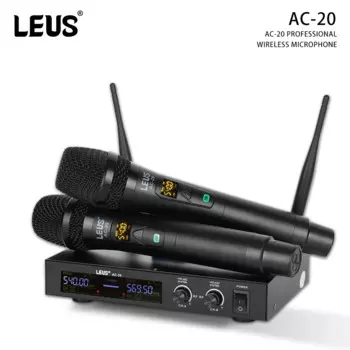 Беспроводной микрофон LEUS AC-20 UHF для студийной записи, караоке, выступлений, свадебных выступлений, семейных торжеств