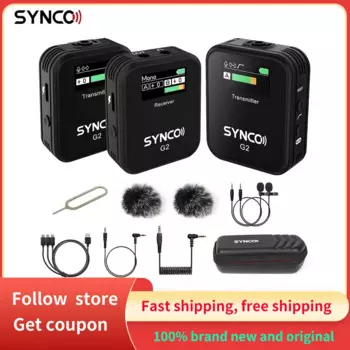 Беспроводной микрофон Synco G2 A1 A2 Pro 2,4G, портативный конденсаторный микрофон для цифровой зеркальной камеры, iPhone, смартфона, ноутбука