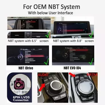 Беспроводной NBT CarPlay Bluetooth для BMW Android Auto F20/F21/F22/F30/F31/F32/F33/F34/F36/F15/F16/F25/F26 1/2/3/4 Series GPS NAVI
