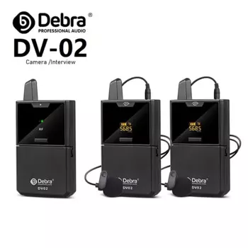 Беспроводной петличный микрофон Debra DV01/02 UHF, микрофон с аудио монитором, диапазон 50 м, для телефонов, DSLR-камер, прямых трансляций, интервью