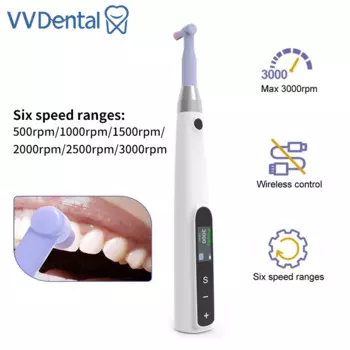 Беспроводной полировальный электродвигатель VVDental с профильными углами, стоматологический полировальный мотор 3000 об/мин, перезаряжаемый