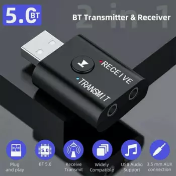 Беспроводной приемник 2 в 1 с Bluetooth 5,0, адаптер для аудио 3,5 мм, USB Aux, зарядное устройство, беспроводной приемник