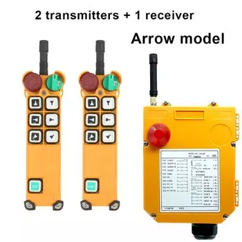Беспроводной промышленный кран переменного и постоянного тока, пульт дистанционного управления F24-6, одинарный 2-скоростной подъемник, 6 кнопочных переключателей, 2 передатчика, 1 подъемник приемника