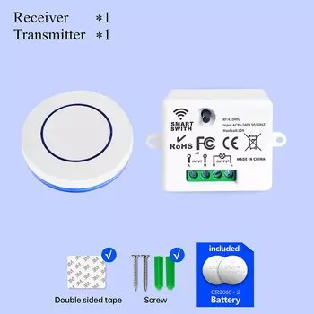Беспроводной смарт-выключатель SLMPLEFUN RF433MHz 110В/220В