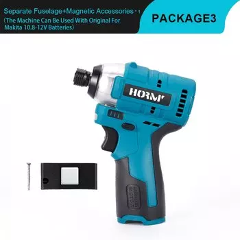 Беспроводной ударный шуруповерт KingHui 120 Н·м, черный+синий, для аккумулятора Makita