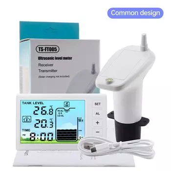 Беспроводной ультразвуковой датчик уровня жидкости с ЖК-дисплеем