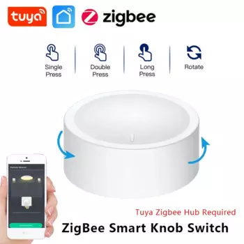 Умная ручка Tuya ZigBee, беспроводной переключатель сцен, кнопка контроллера, питание от батареи, сценарий автоматизации, связь, домашний помощник