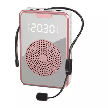 Беспроводной усилитель голоса, Bluetooth микрофон, динамик с микрофоном, гарнитура, для туристического гида-розовое золото