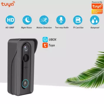 Беспроводной Wi-Fi IP-дверной звонок 2MP 1080P, приложение Tuya, питание от батареи, низкое соотношение, видеодомофон, Визуальный дверной глазок