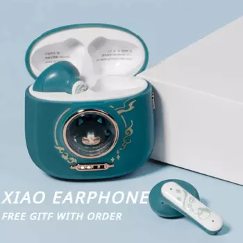 Беспроводные Bluetooth-наушники Genshin Impact Xiao, наушники-вкладыши с подсказным звуком, 5,3 Tws, hi-fi портативные динамические наушники с бесплатными подарками