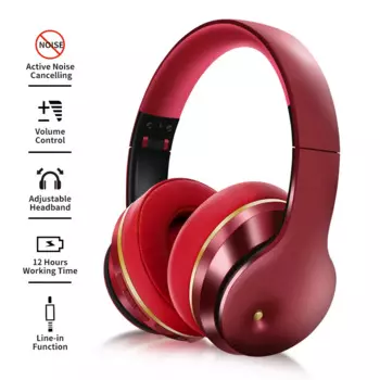 Беспроводные наушники EL528 с шумоподавлением, красные Hi-Fi наушники 9D для любителей спорта, совместимы со всеми устройствами