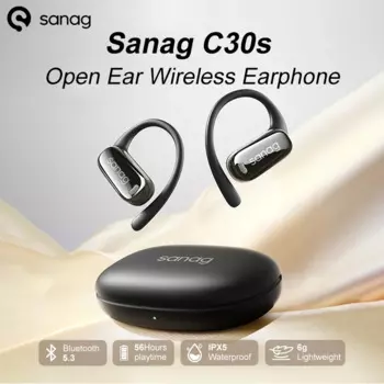 Беспроводные наушники Sanag C30S с открытым ухом, наушники с воздушной проводимостью, 56 часов работы, Bluetooth 5.3, наушники-вкладыши с ушным крючком