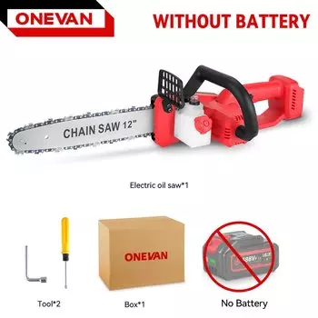 Бесщеточная 12-дюймовая электрическая бензопила 6600 Вт, аккумуляторная аккумуляторная пила, садовые электроинструменты для батареи 21 В 18 В