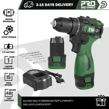 Бесщеточная дрель PROSTORMER 17В