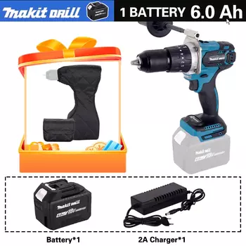 Бесщеточная ударная дрель Makit Drill 18В 13мм