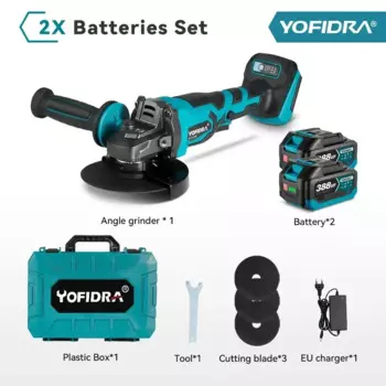 Yofidra Бесщеточная угловая шлифовальная машина 125 мм 18 В
