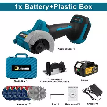 Бесщеточная угловая шлифовальная машина Gisam 76 мм для батареи Makita 18 В