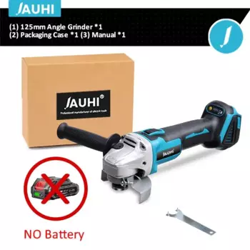 Бесщеточная угловая шлифовальная машина JAUHI 125 мм синяя Makita 18В