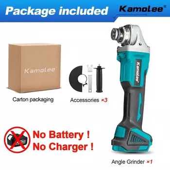 Kamolee Бесщёточная аккумуляторная угловая шлифовальная машина