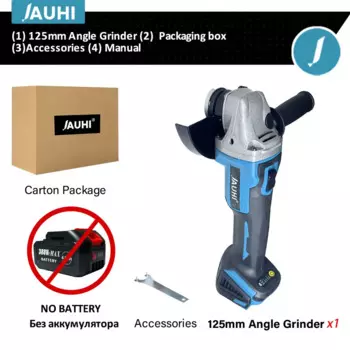 Бесщеточная угловая шлифовальная машина Makita 125 мм синяя