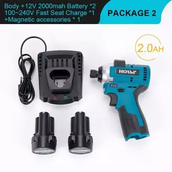 Бесщеточный аккумуляторный шуруповерт Hormy 12В