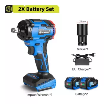 Бесщеточный электрический ударный гайковерт NewBeny 1000 Нм, 1/2 дюйма, 3 передачи, аккумуляторные электроинструменты для аккумулятора 18 В