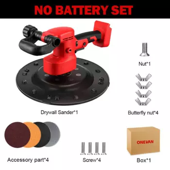 Бесщеточный шлифовальный станок для гипсокартона, 380 мм, настенный шлифовальный станок, 6 передач, регулировка, шлифовальный станок для стен, 1800 об/мин, инструменты для полировки стен для электроинструментов 21 В 18 В