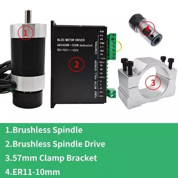 Бесщеточный шпиндель CNMAWAY 48В 500Вт ER11