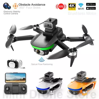 Бесщеточный складной Квадрокоптер S5S Easy Fly Mini Drone 4K с электронным управлением стабильностью и оптическим потоком