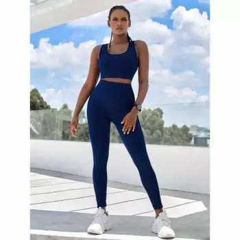 Бесшовный Женский комплект для йоги, тренировочная спортивная одежда, одежда для спортзала, фитнес-бюстгальтер, леггинсы с высокой талией, спортивные костюмы, спортивный комплект для женщин