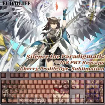 Бесшумный колпачок для клавиш Arknights Game PBT DYE, сублимационный светопропускающий Cherry Switch, чехол для клавиш для механической клавиатуры Otaku