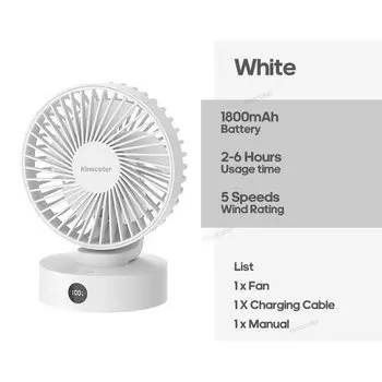 Бесшумный портативный вентилятор HUMI 5 скоростей