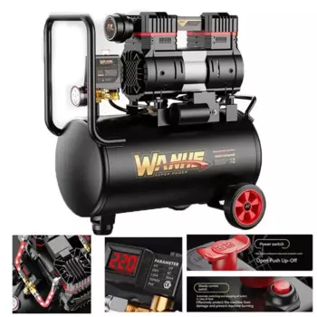 Бесшумный воздушный компрессор, 3180 Вт, 40 л