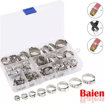 Бесступенчатые хомуты из нержавеющей стали 140 шт 5,8-23,5 мм