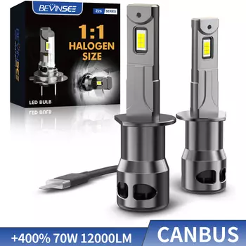 BEVINSEE 70W 12000LM H1 H3 светодиодные лампы CANBUS без ошибок 880 881 светодиодные противотуманные фары для автомобиля 6000K Turbo авто свет мини размер 12V