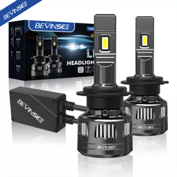 BEVINSEE V45 120 Вт 22000LM H7 Светодиодные лампы для фар H4 Hi-lo Beam H1 H11 H8 H9 HB3 9005 HB4 9006 Супер яркие налобные фонари с защитой от мерцания