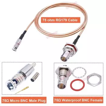BEVOTOP Кабель BNC Female to Micro BNC Male RG179 75 Ом