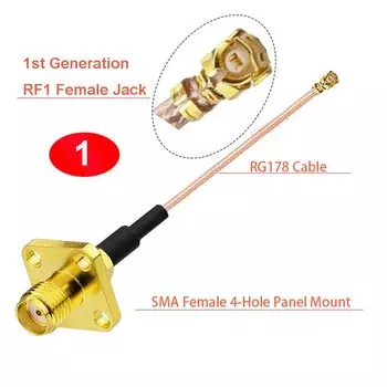 BEVOTOP Фланец SMA Female 4 Hole для IPX RF1/RF4 RF1.13/RF1.37/RG178 кабеля WIFI