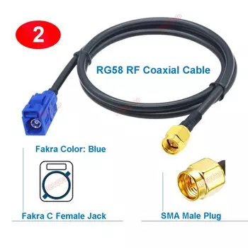 BEVOTOP RG58 Fakra C к SMA кабель синий 50 Ом