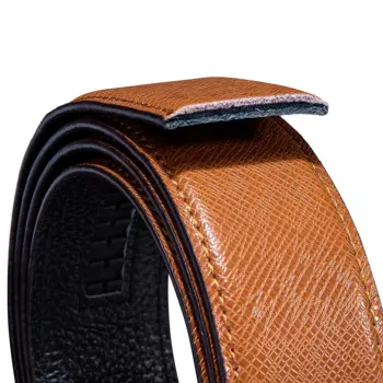 Без пряжки, только ремень, роскошный, 3,5 см, модный, зеленый, автоматическая пряжка, ремень из натуральной коровьей кожи, мужской ремень, 130 см, длина, DiBanGu