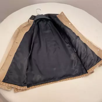 Бежевая парусиновая куртка # ms0775